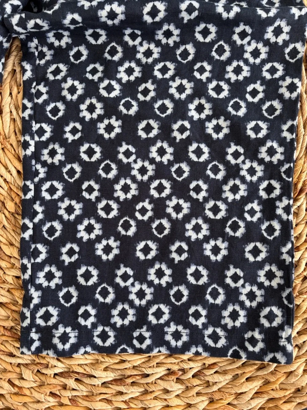 Garnet Hill Linen Floral Ikat Print Wide Leg Crop - Picture 6 of 12